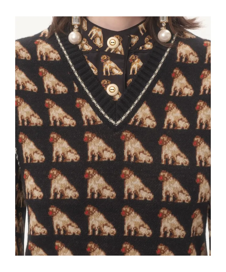 Petit Charles Jacquard Wool Gilet