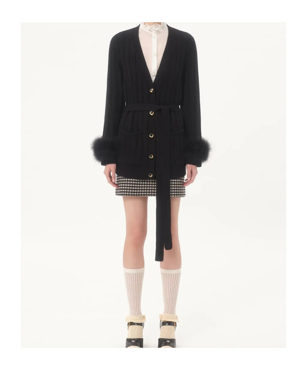 Cardigan With Feathers