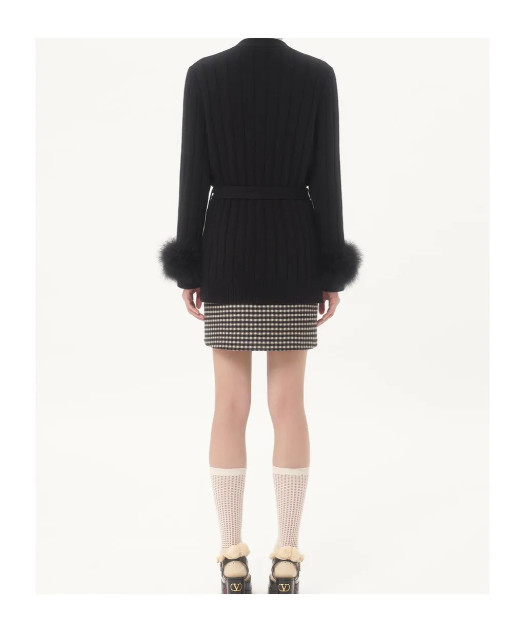 Cardigan With Feathers
