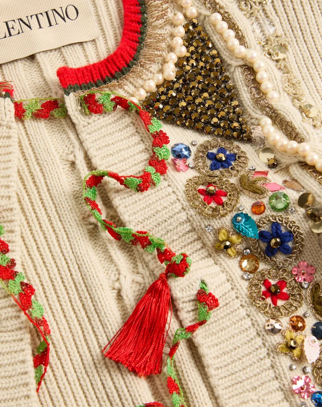 Embroidered Wool Cardigan