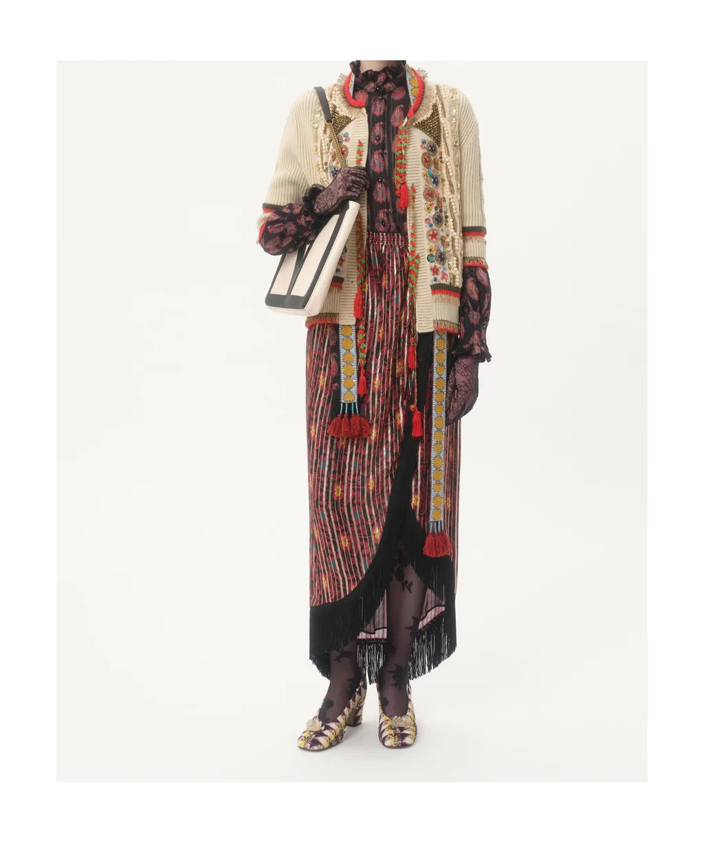 Embroidered Wool Cardigan