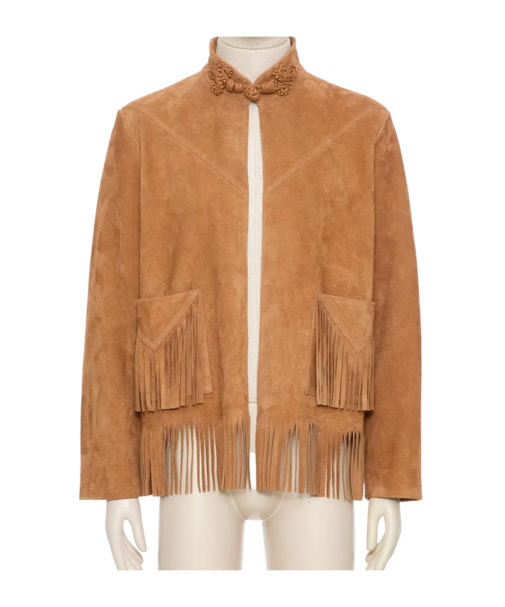 Leather Jacket With Tassel Details
