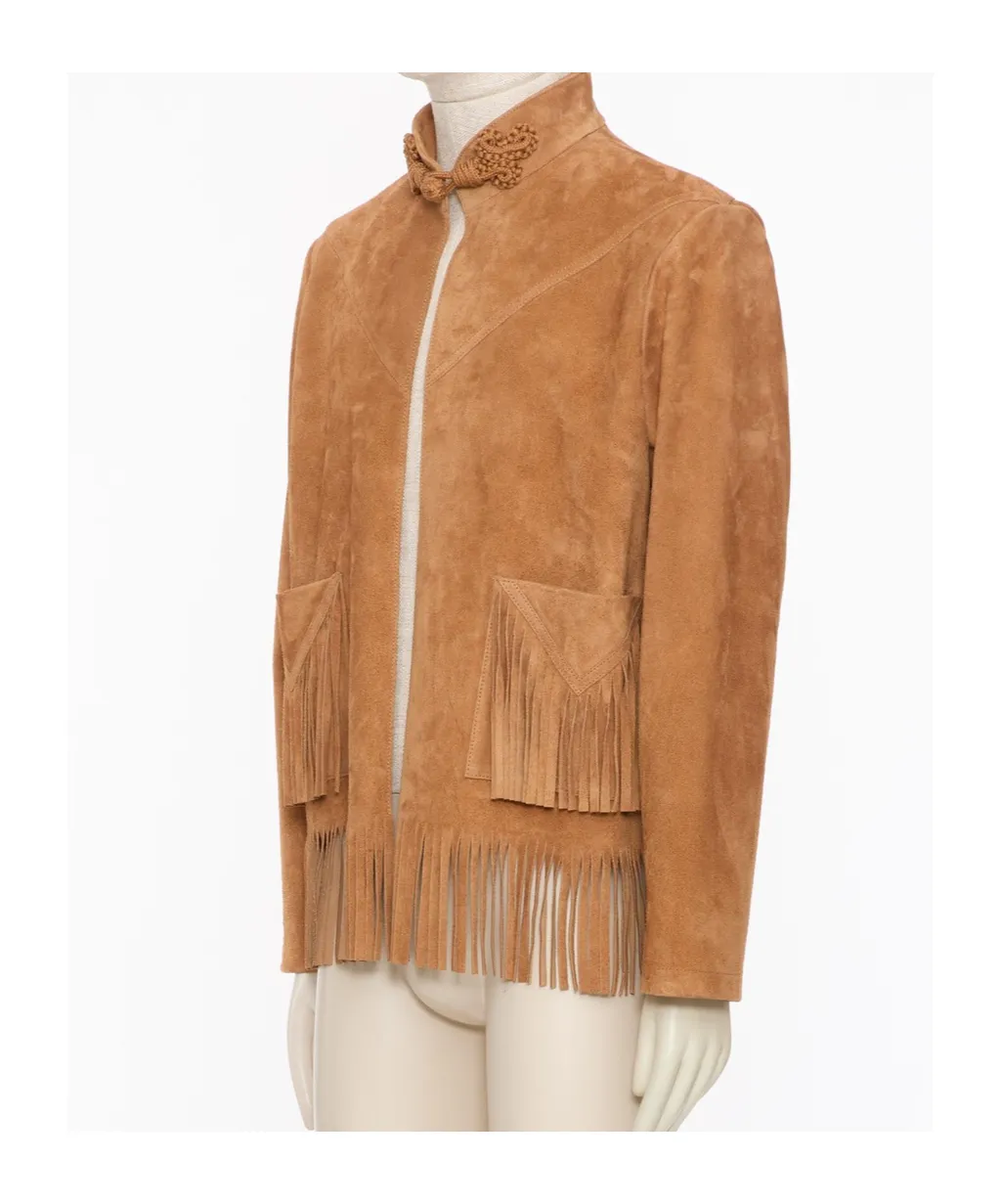 Leather Jacket With Tassel Details