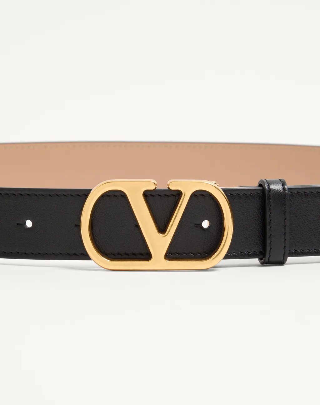Vlogo Signature Reversible Shiny Calfskin Belt