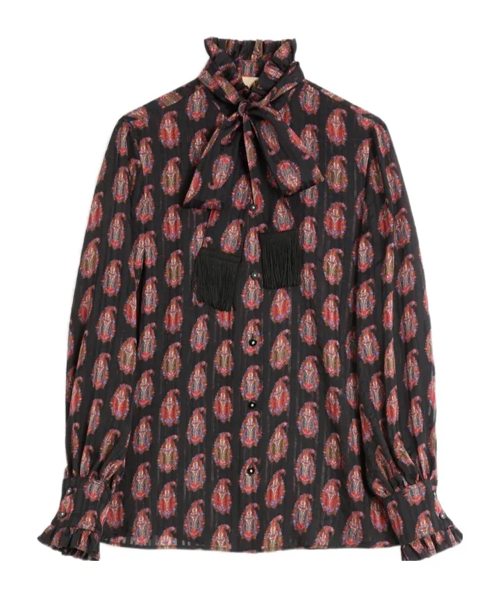 Bow-Tie Printed Blouse