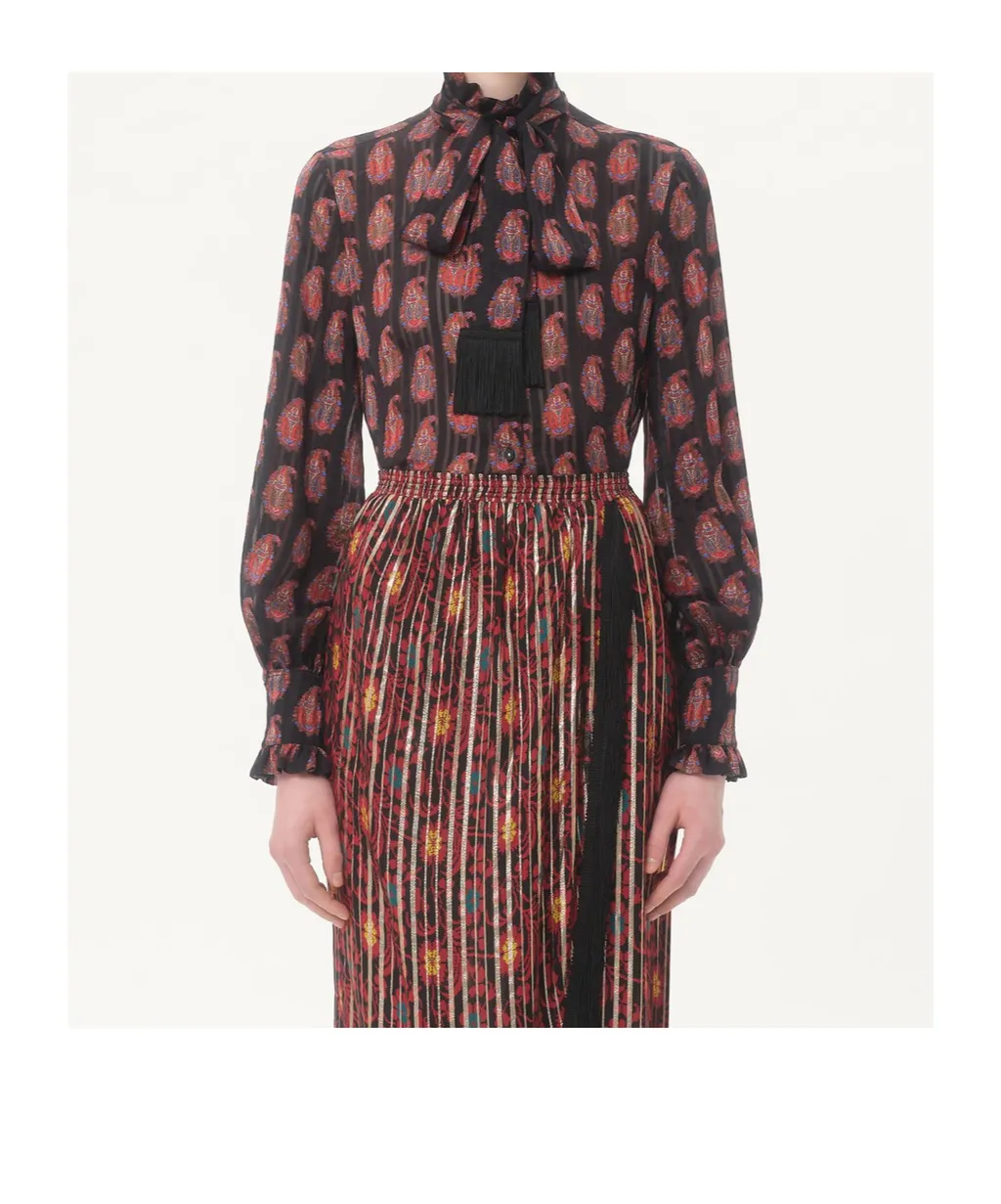 Bow-Tie Printed Blouse