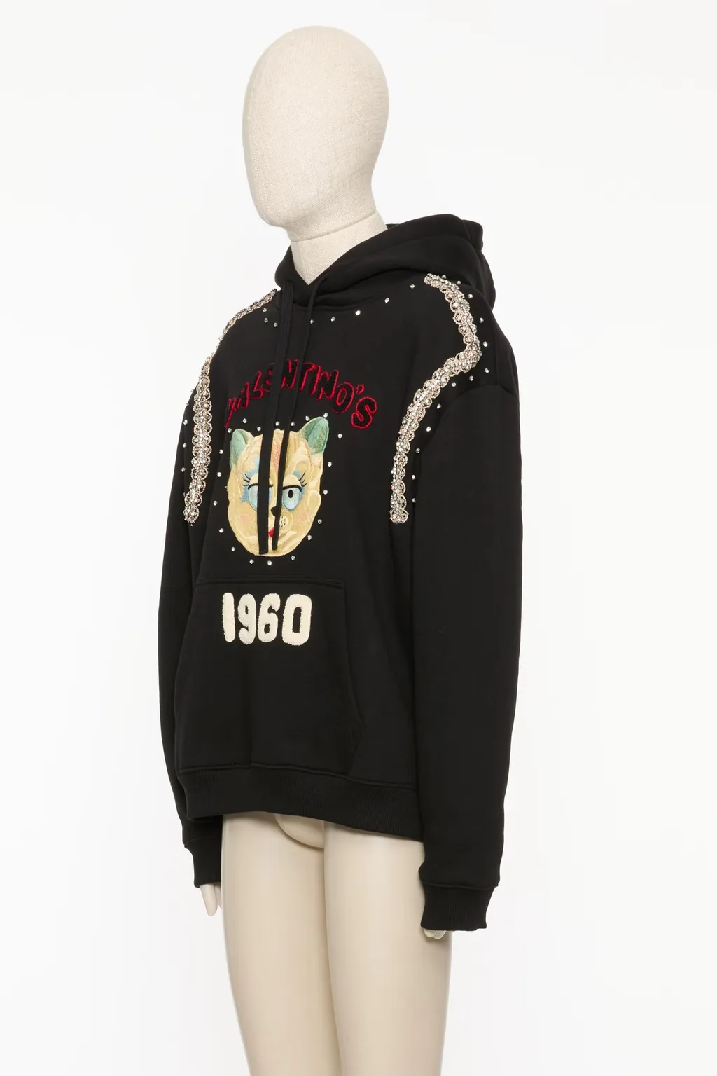 Cotton Hooded Sweatshirt With Chat De La Maison Patch