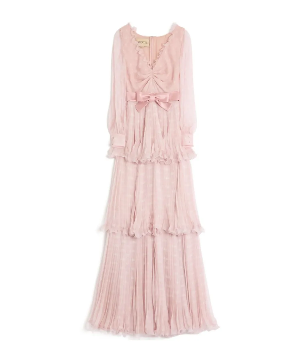 Plus De Pois Printed Crepe Chiffon Maxi Dress