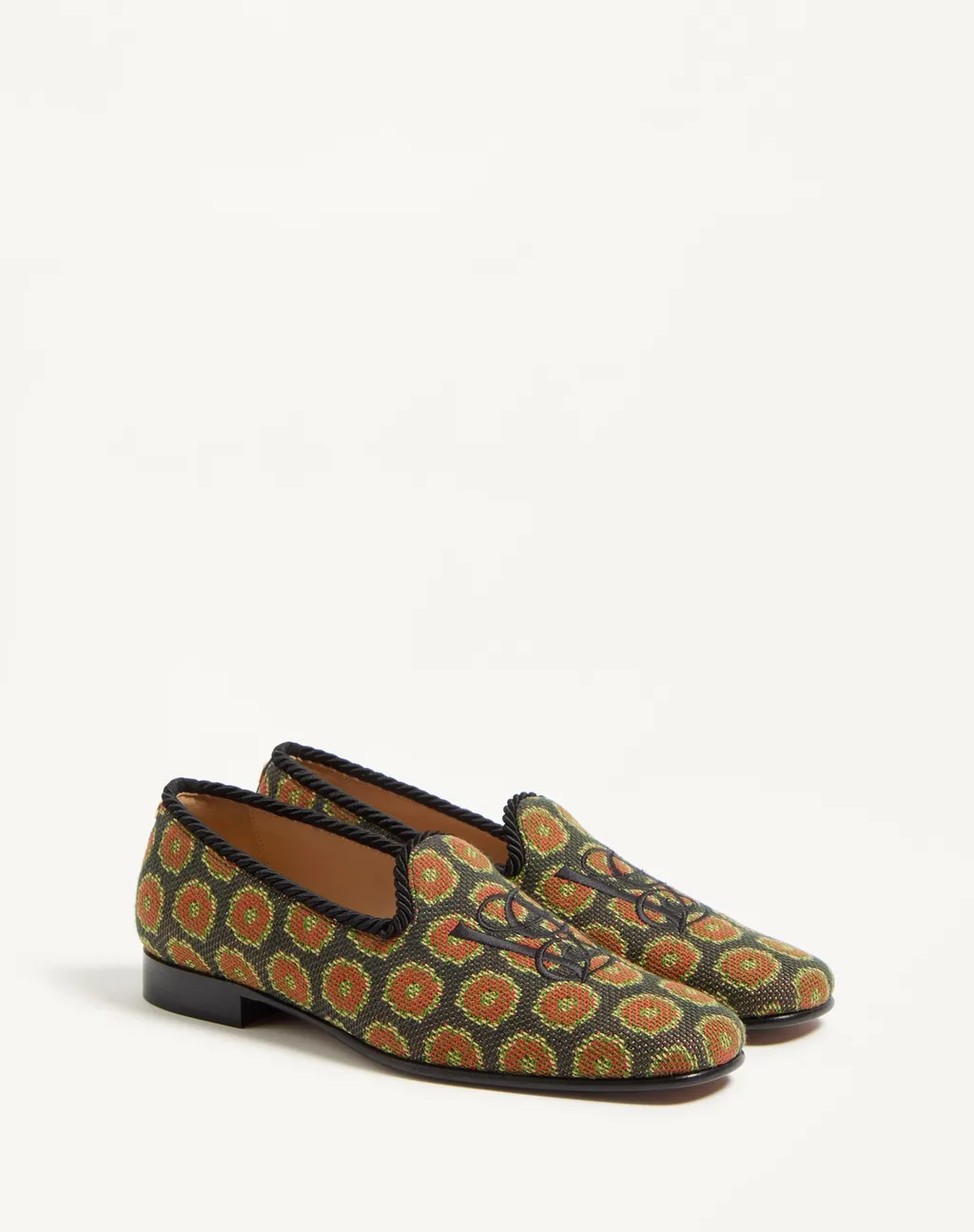 Logo Embroidered Floral Patterned Loafers