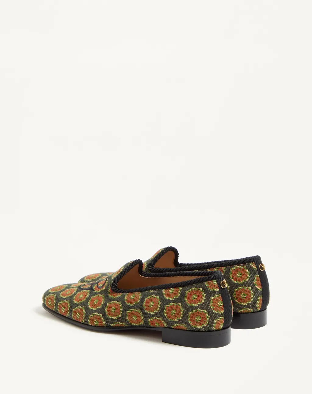 Logo Embroidered Floral Patterned Loafers