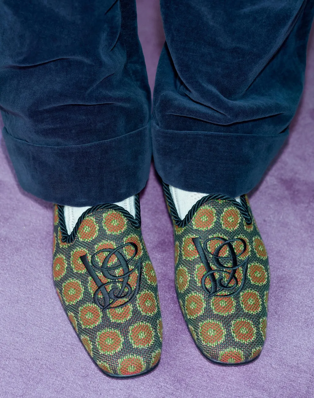 Logo Embroidered Floral Patterned Loafers