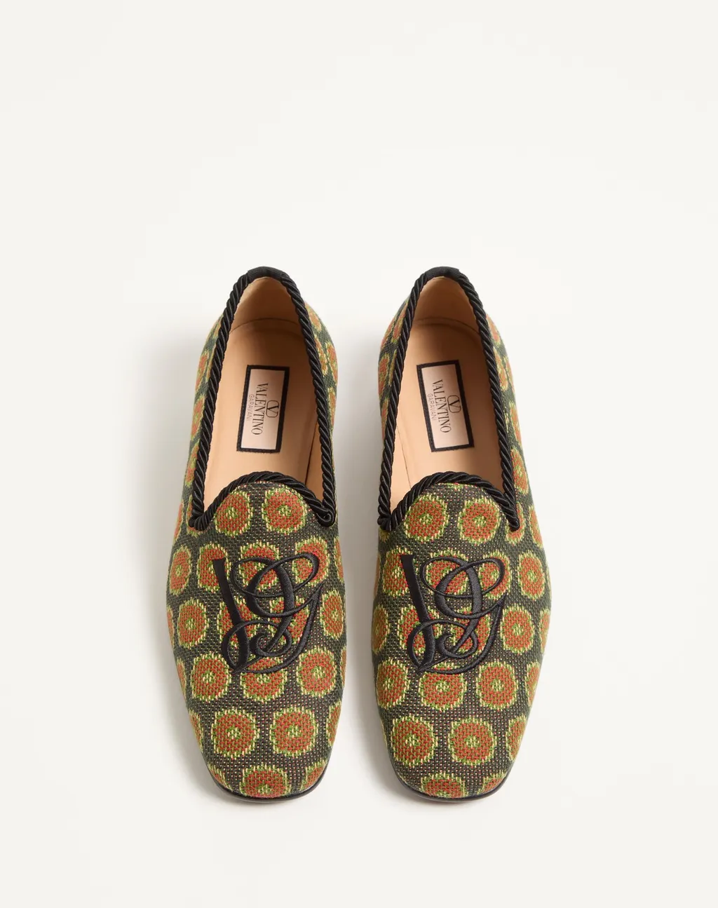 Logo Embroidered Floral Patterned Loafers