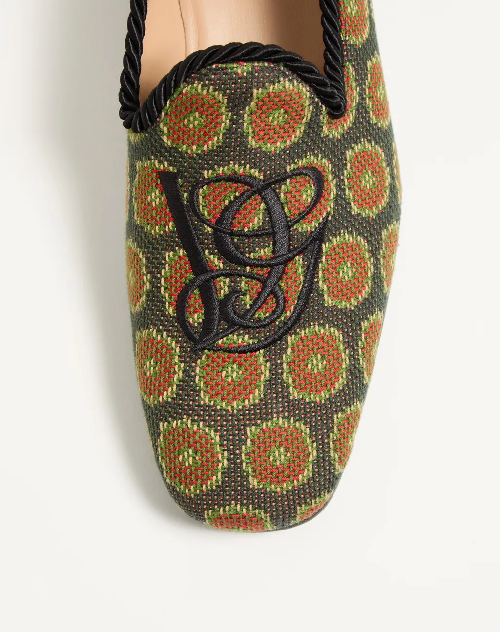 Logo Embroidered Floral Patterned Loafers