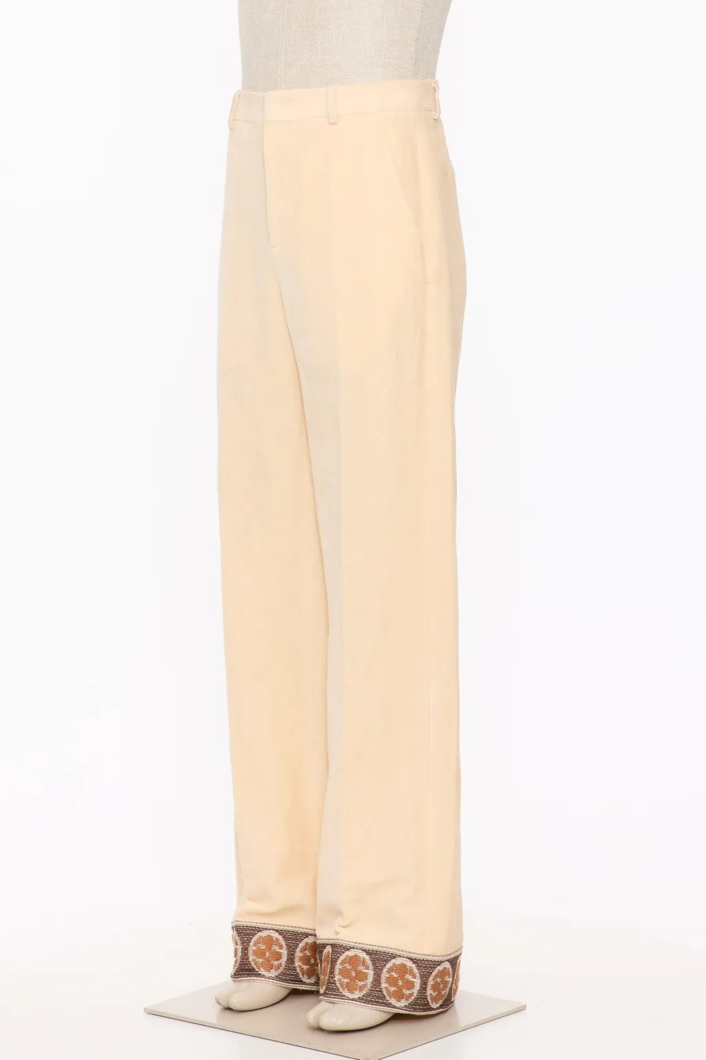 Embroidered-Cuff Trousers