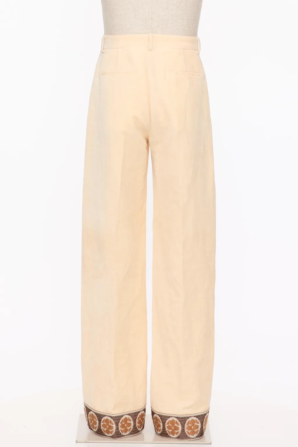 Embroidered-Cuff Trousers
