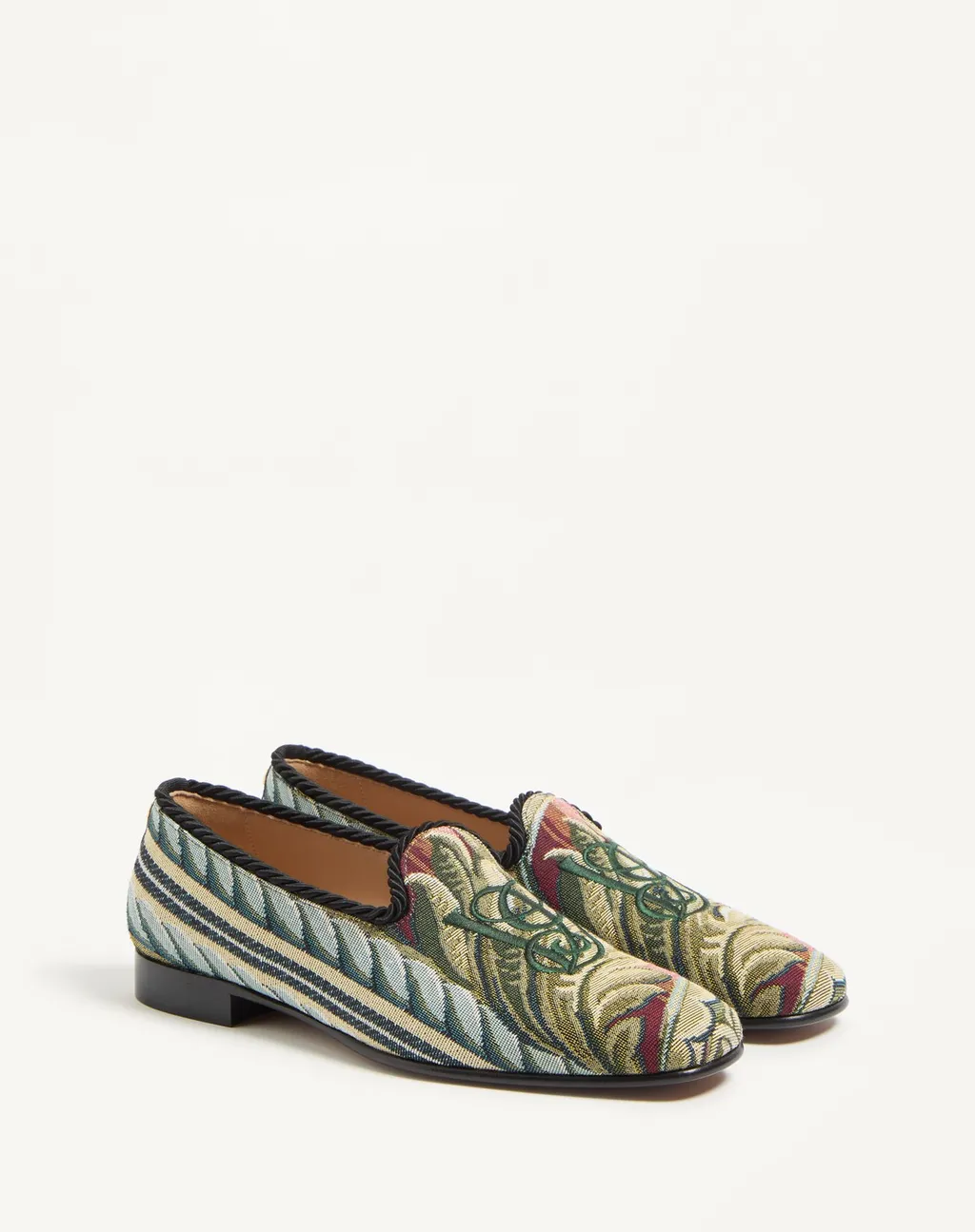 Logo Embroidered Slip-On Flat Shoes