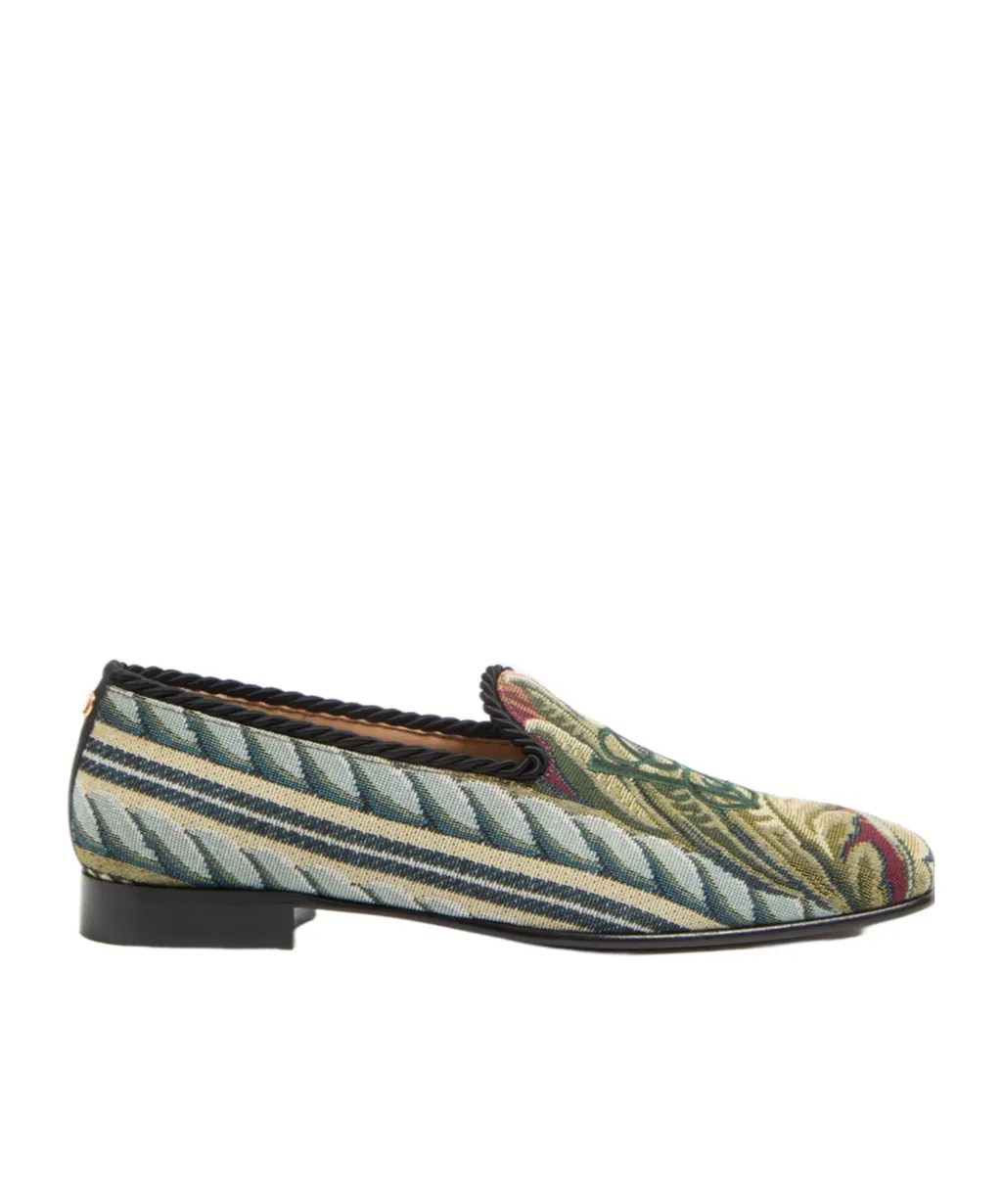 Logo Embroidered Slip-On Flat Shoes