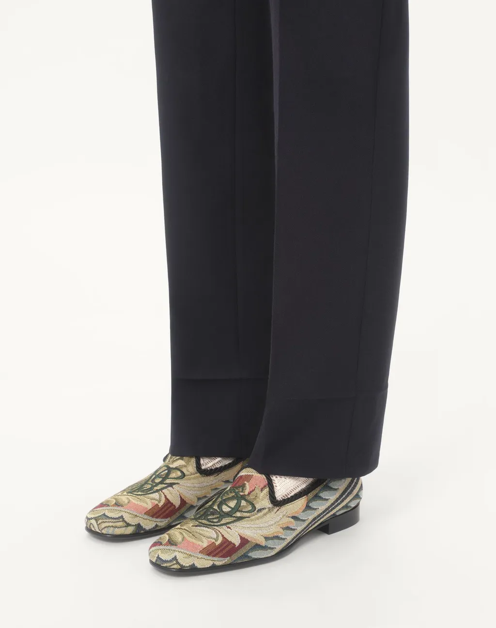 Logo Embroidered Slip-On Flat Shoes