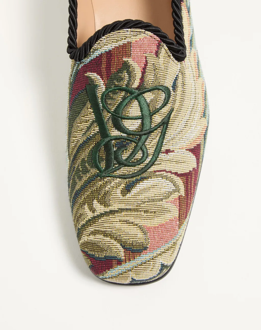 Logo Embroidered Slip-On Flat Shoes