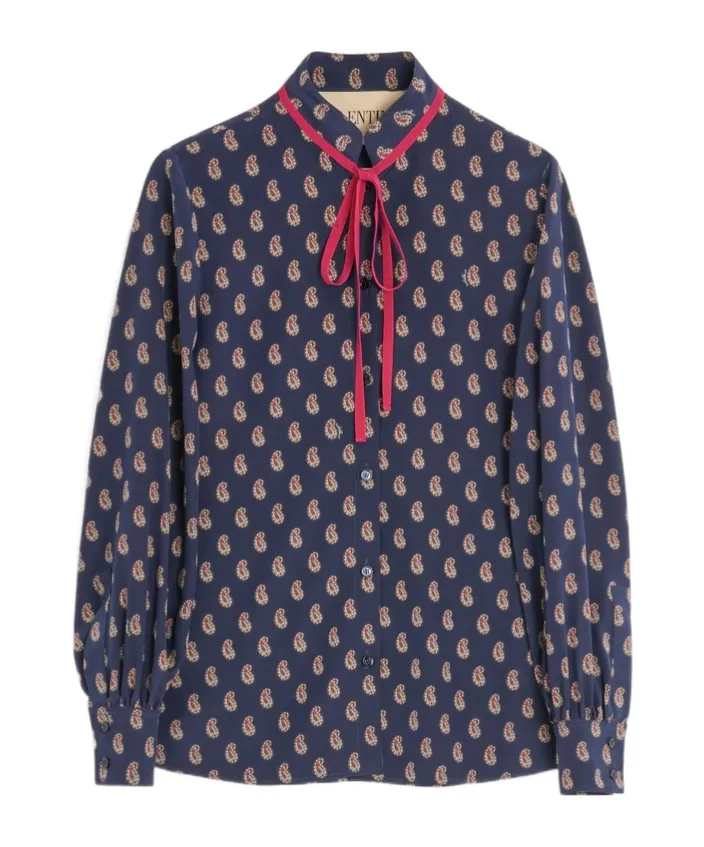 Voyage Imaginaire Printed Bow Detailed Shirt
