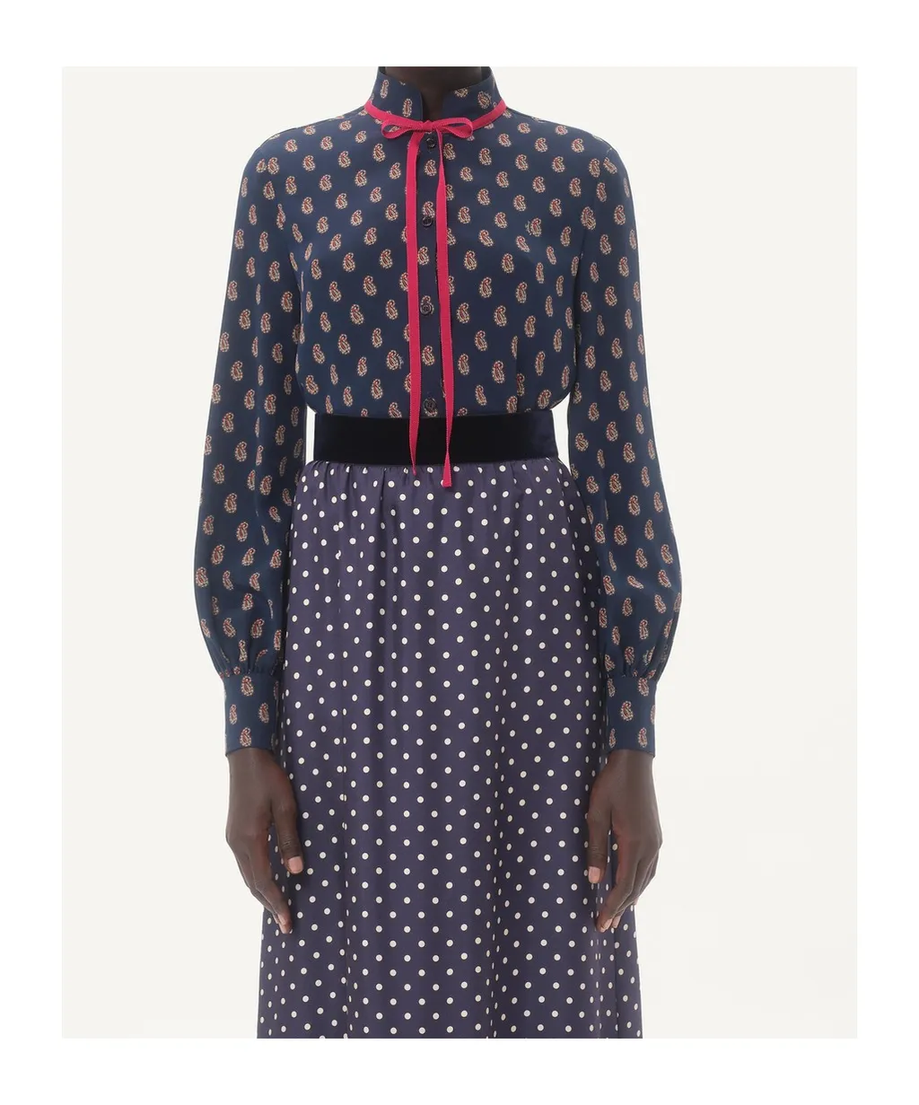 Voyage Imaginaire Printed Bow Detailed Shirt