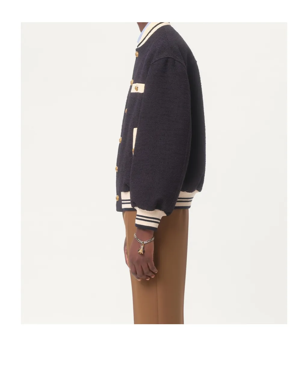Cotton Tweed Bomber Jacket