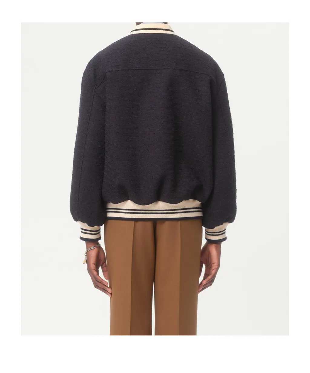 Cotton Tweed Bomber Jacket