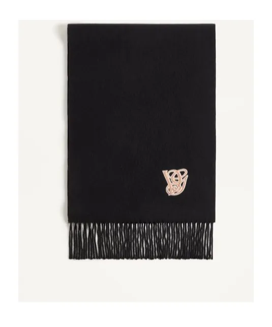 Logo-Patch Fringed Scarf