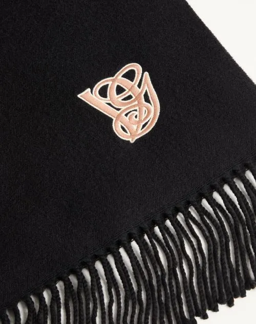 Logo-Patch Fringed Scarf