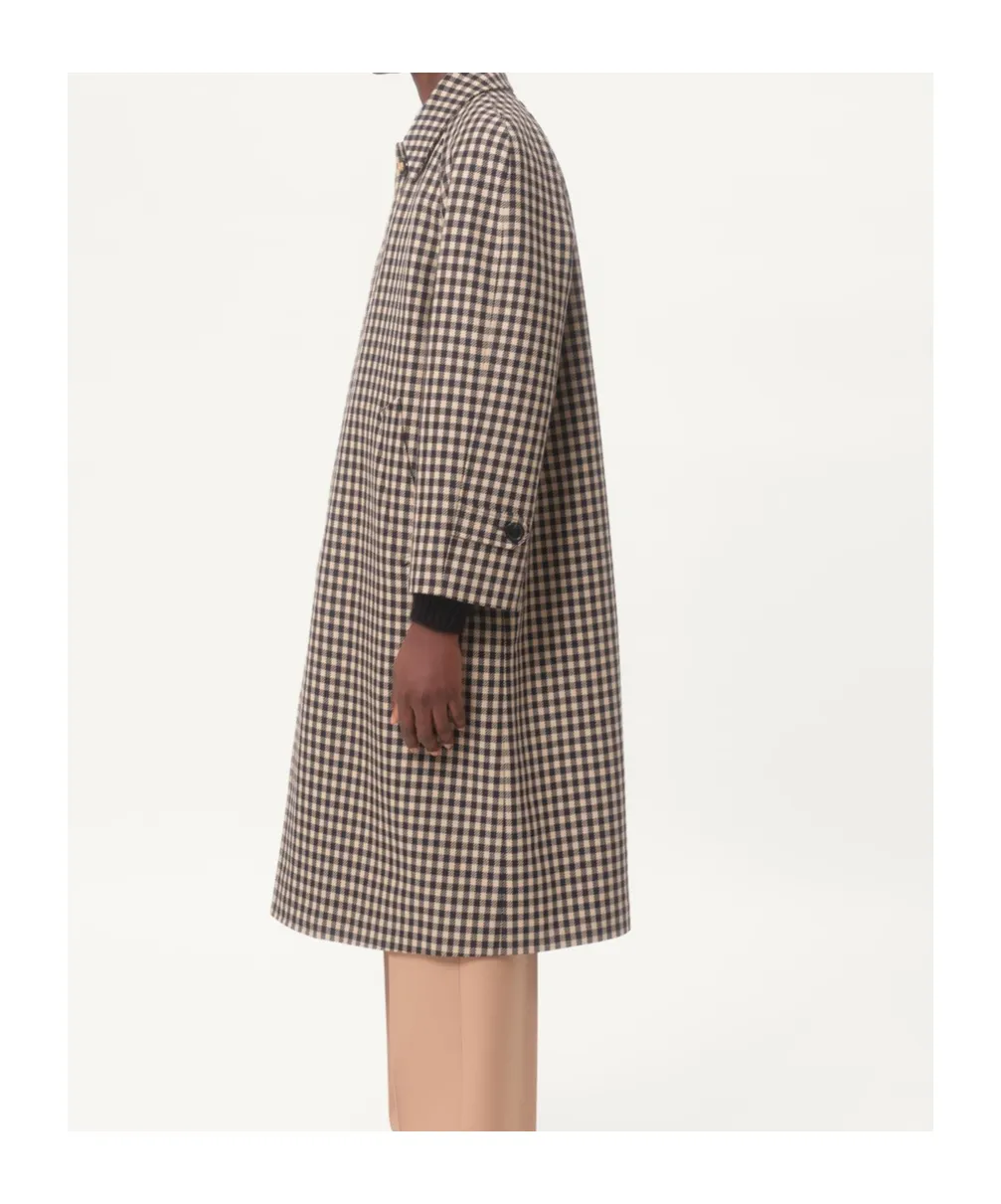 Garavani Checked Single Breasted Coat
