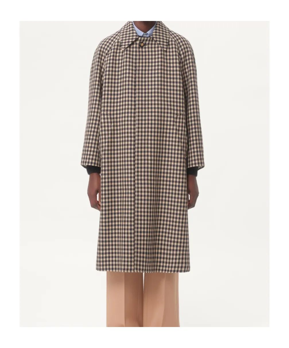 Garavani Checked Single Breasted Coat