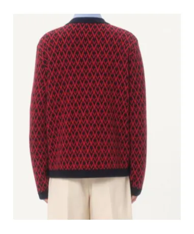 Wool Cardigan With Toute La V Pattern