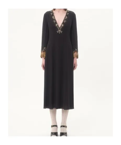 V-Neck Long Sleeve Dress