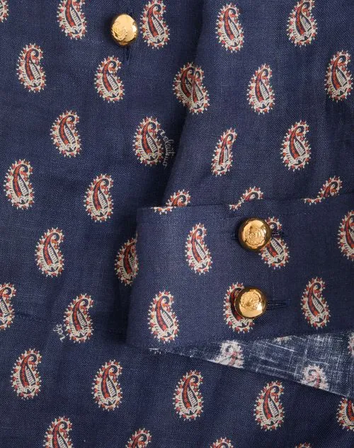 Lightweight Linen Shirt With Voyage Imaginaire Print