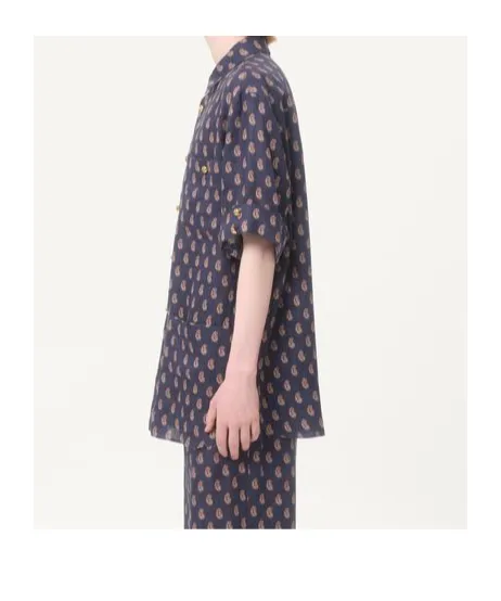 Lightweight Linen Shirt With Voyage Imaginaire Print