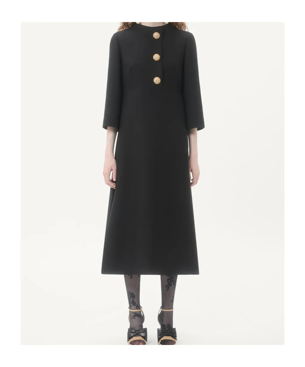 Crepe Couture Midi Dress