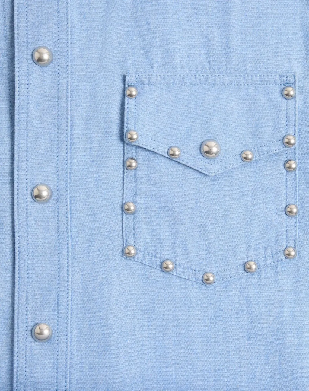 Denim Shirt With Cabochons