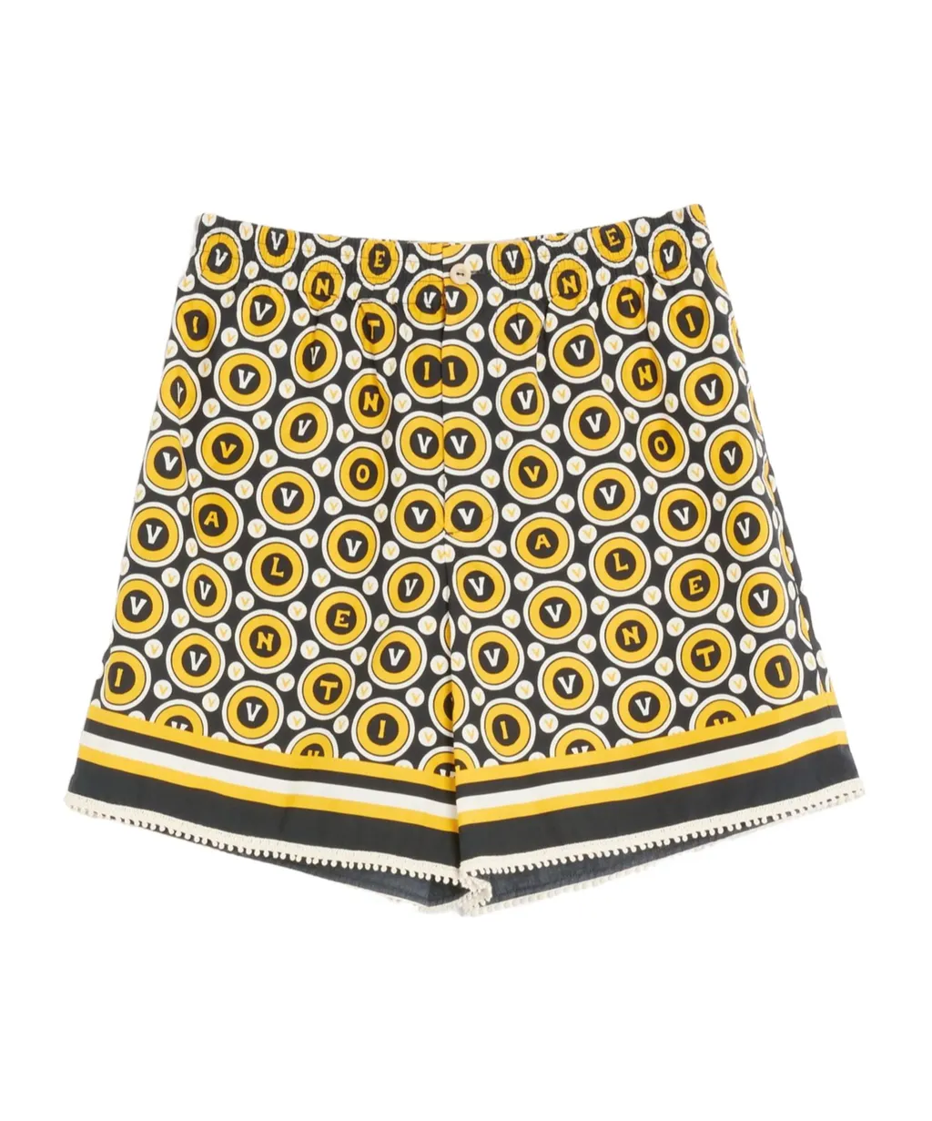 Cotton Poplin Bermuda Shorts With Bulles Royales Print