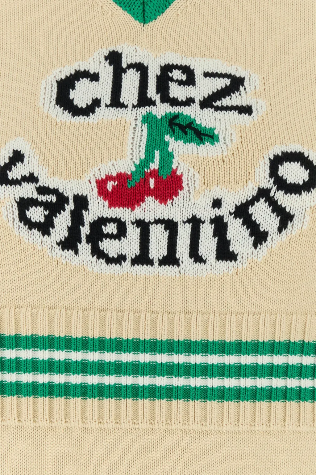 Chez Stripe Detailed V-Neck Vest