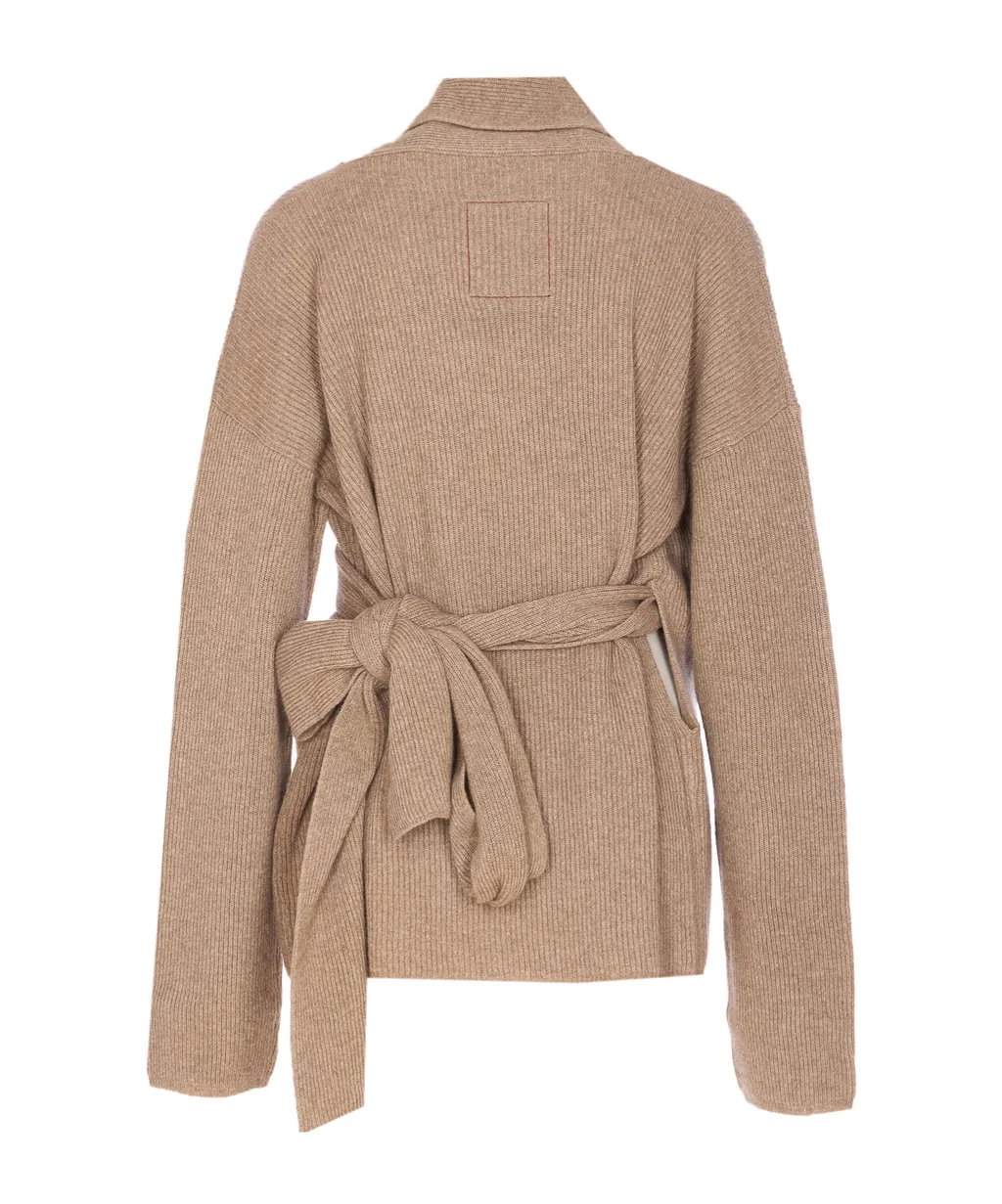 Long-Sleeved Wrap Sweater