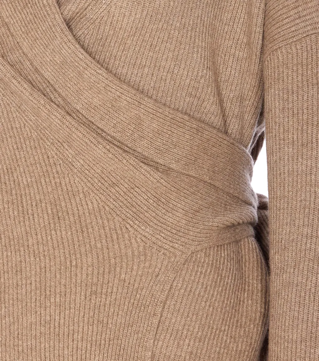 Long-Sleeved Wrap Sweater