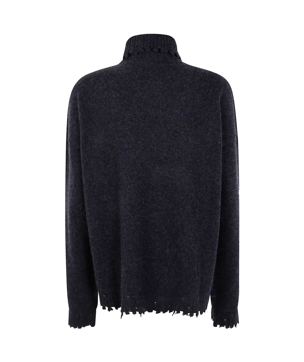 Ruffled Roll-Neck Sweater