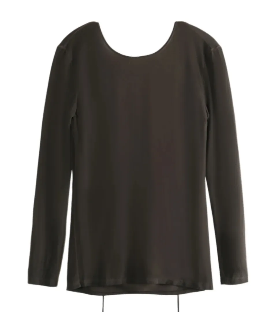 Cowl-Back Long-Sleeve Top