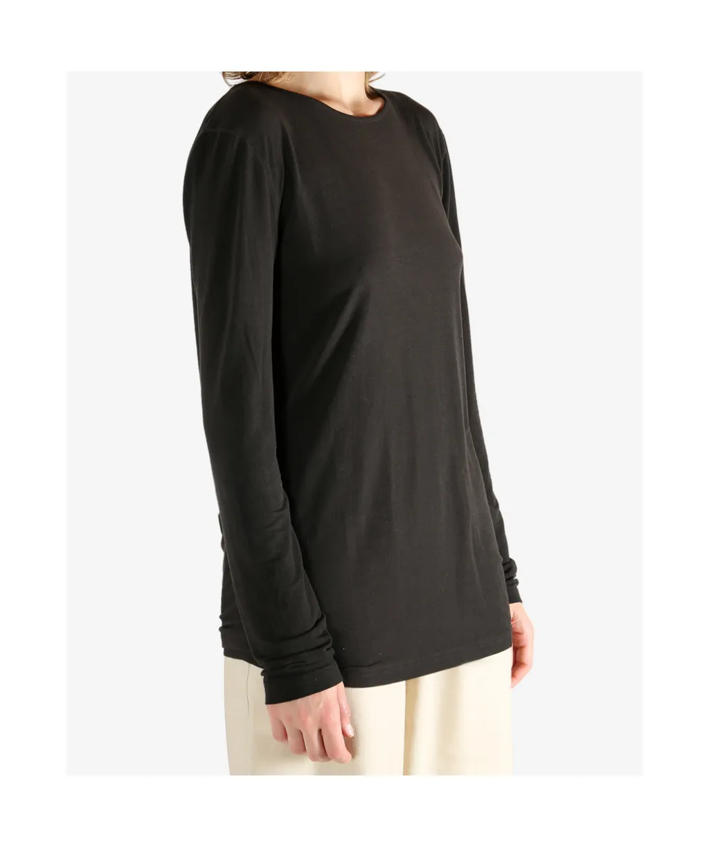 Cowl-Back Long-Sleeve Top