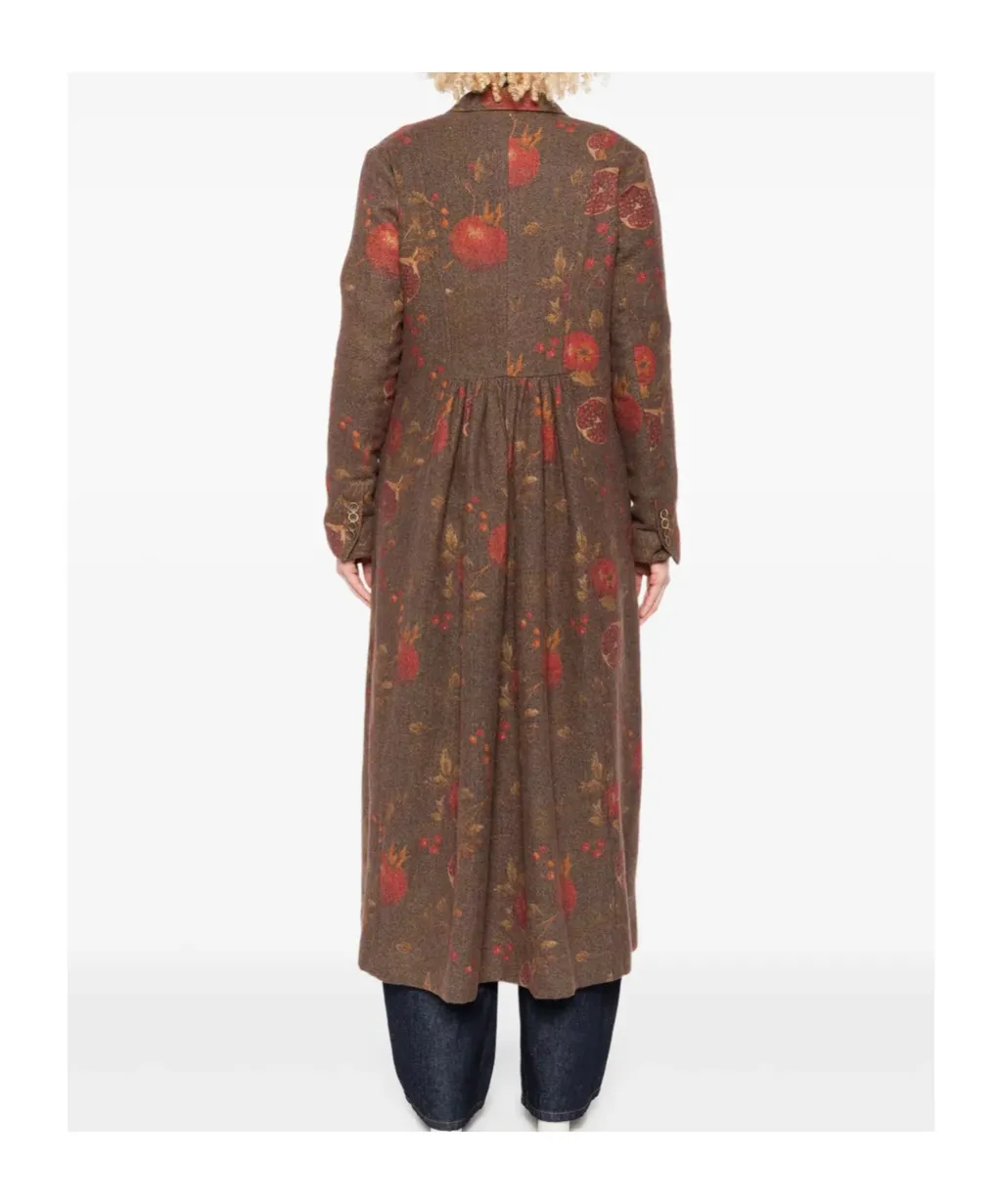 Floral Printed Double-Breasted Coat