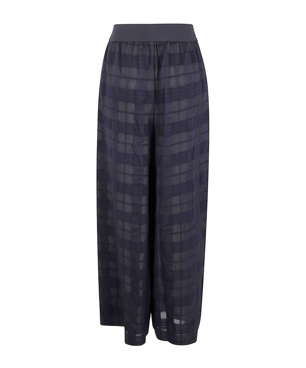 Plaid Wide-Leg Pants