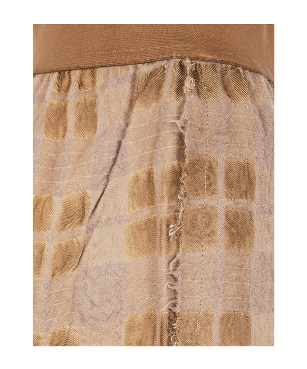 Elasticated Waistband Checked Trousers