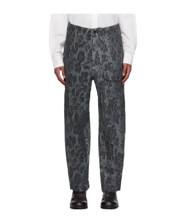 Floral Jacquard Pattern Track Pants