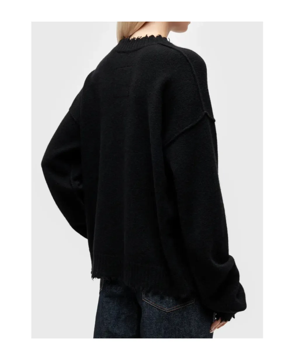 Raw-Edge Cashmere Top