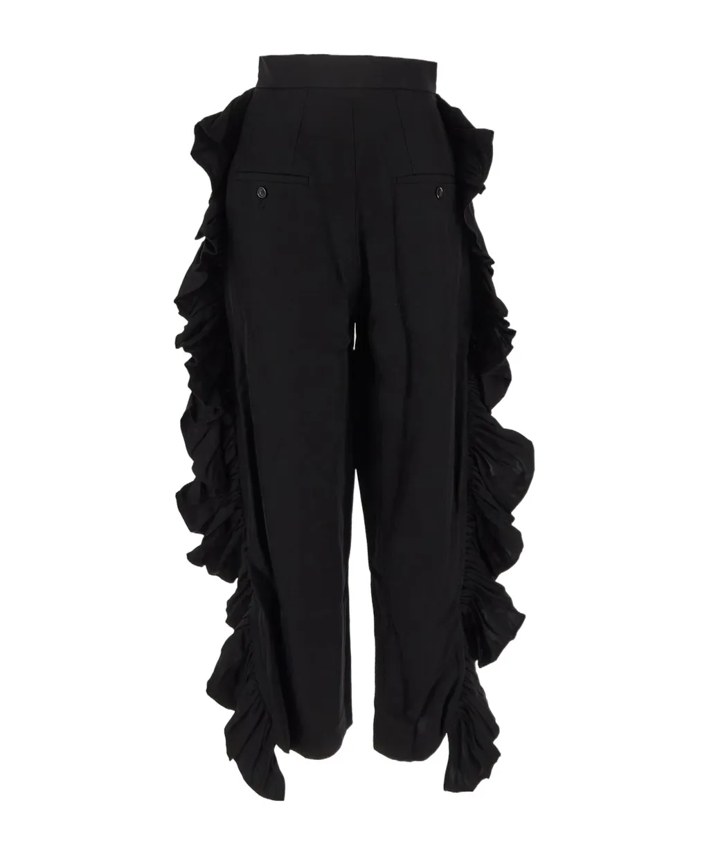 Ruffled Trim Trousers